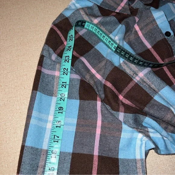 4X Multi Colored Plaid Flannel Button Down Tunic Soft Western Cowgirl Plus Sz. - Picture 8 of 8